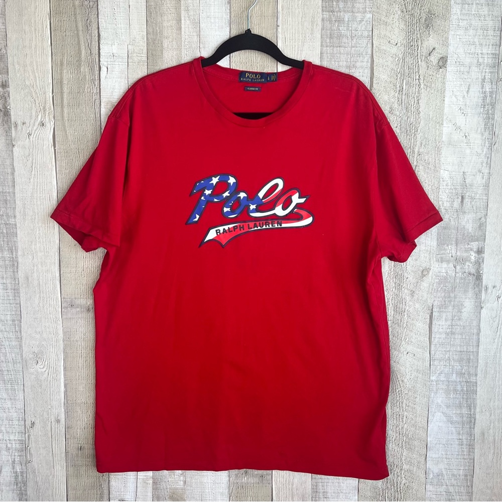 Ralph Lauren Polo Script USA Flag Americana T-Shirt Red Men's Large
Patriotic